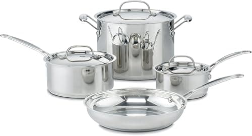 Cuisinart Jogo de Panelas Chef´s Classic em Aço Inox para Indução 7 Peças - 77-7P1BR