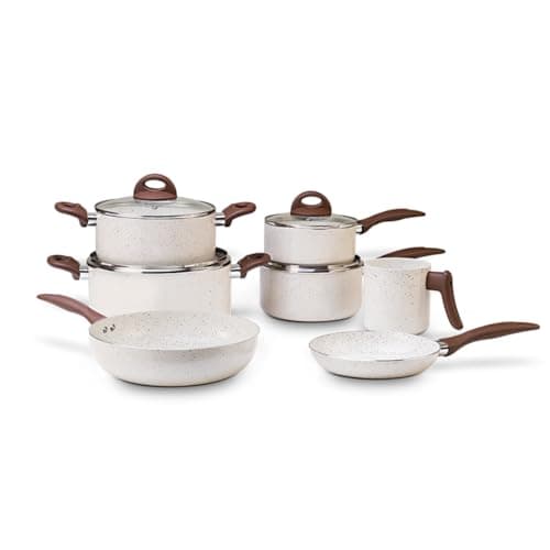 Brinox - Jogo de Panelas Antiaderente Ceramic Life 7 Peças Smart Plus - Vanilla