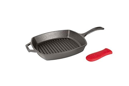 Lodge Frigideira quadrada de ferro fundido de 26,66 cm, preta