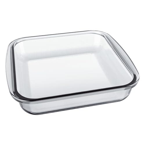 Marinex Assadeira quadrada de vidro para forno de 24 cm x 21 cm x 5 cm