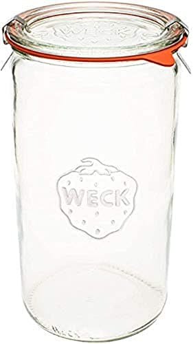 Weck - Frasco de Vidro 1,5 L com Tampa Hermética - Resistente ao Calor - Multiuso - 8.125 x 3.875 x 3.875 cm