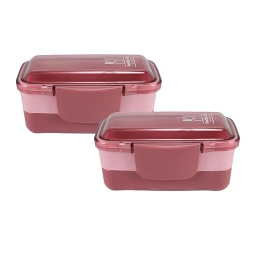 Marmita Jacki Design 950ml 2 Andares: Pr�tica, Segura, Livre de BPA, Polipropileno, Micro-ondas, Freezer, Lava-lou�as, Dur�vel, Vers�til (2, Rosa)
