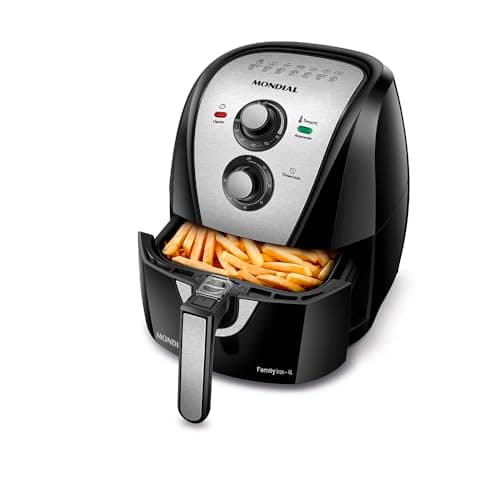 MONDIAL Fritadeira Sem Óleo Air Fryer 4L, Preto/Inox, 1500W, 220V - AFN-40-BI